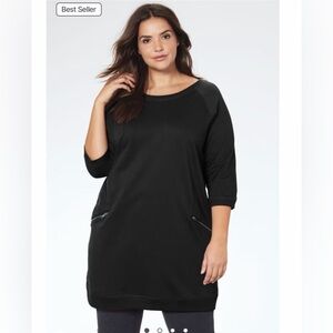 Ellos French Terry Zip Pocket Tunic